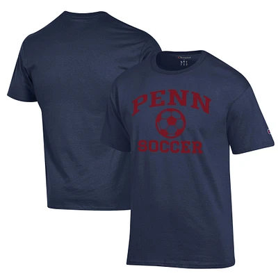 Men's Champion Navy Pennsylvania Quakers Soccer Icon T-Shirt
