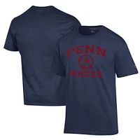Men's Champion Navy Pennsylvania Quakers Soccer Icon T-Shirt