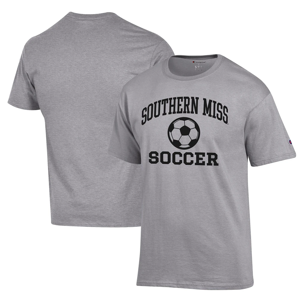 Men's Champion Gray Southern Miss Golden Eagles Soccer Icon T-Shirt