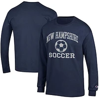 Men's Champion Navy New Hampshire Wildcats Soccer Icon Long Sleeve T-Shirt
