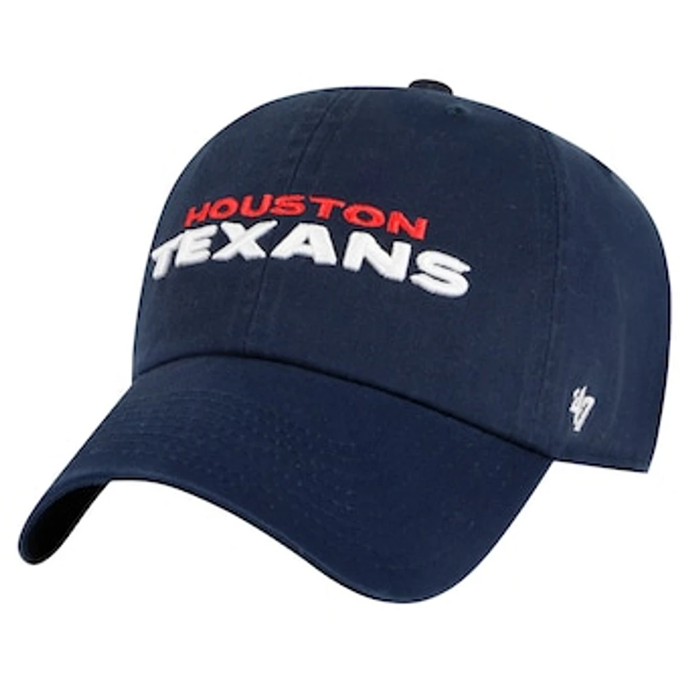 Men's '47 Navy Houston Texans Clean Up Team Script Adjustable Hat