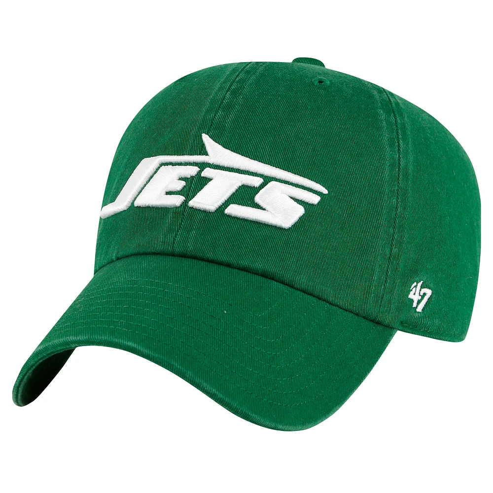 Men's '47 Green New York Jets Clean Up Team Script Adjustable Hat