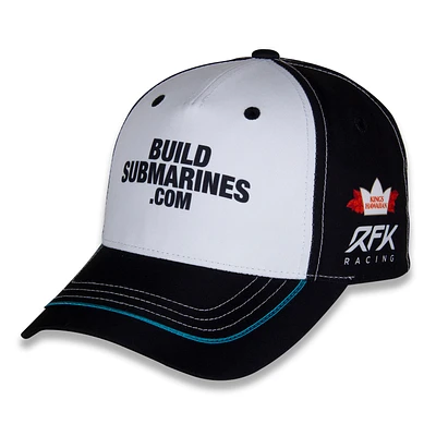 Men's Checkered Flag Sports  White/Black Brad Keselowski BuildSubmarines.com Uniform Adjustable Hat