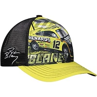 Men's Team Penske Black Ryan Blaney Sublimated Car Trucker Adjustable Hat