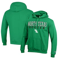 Men's Champion Kelly Green North Texas Mean Soccer Stack Logo Powerblend Pullover Hoodie