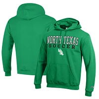 Men's Champion Kelly Green North Texas Mean Soccer Stack Logo Powerblend Pullover Hoodie