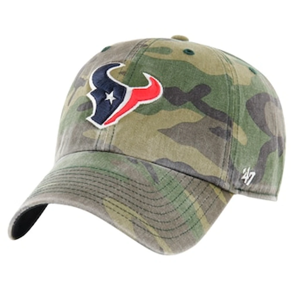 Men's '47 Camo Houston Texans Woodland Clean Up Adjustable Hat