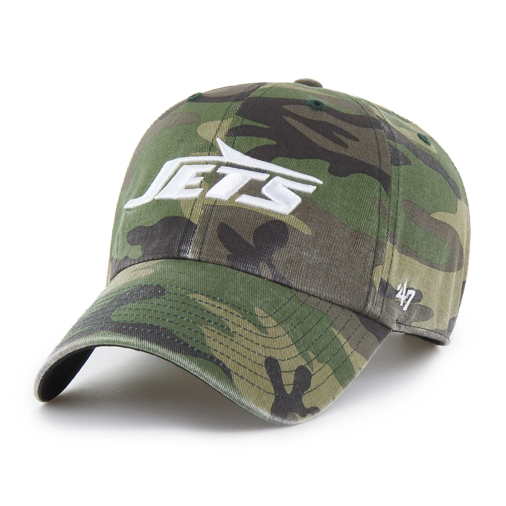 Men's '47 Camo New York Jets Woodland Clean Up Adjustable Hat