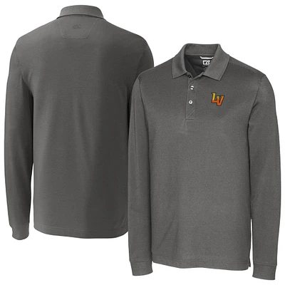 Men's Cutter & Buck Las Vegas Aviators DryTec Advantage Tri-Blend Pique Long Sleeve Polo