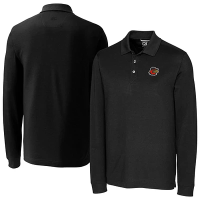 Men's Cutter & Buck Rochester Red Wings DryTec Advantage Tri-Blend Pique Long Sleeve Polo