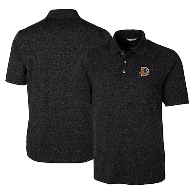 Men's Cutter & Buck  Black Durham Bulls Advantage Tri-Blend Space Dye Polo