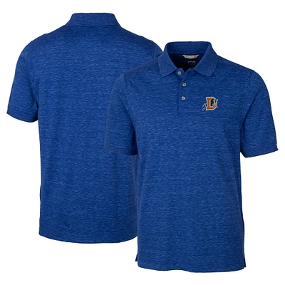 Men's Cutter & Buck  Blue Durham Bulls Advantage Tri-Blend Space Dye Polo