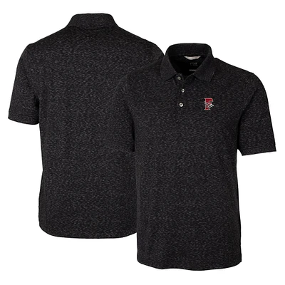 Men's Cutter & Buck  Black Fresno Grizzlies Advantage Tri-Blend Space Dye Polo