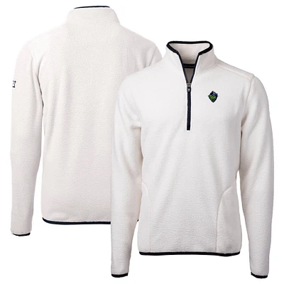 Men's Cutter & Buck  Oatmeal Hillsboro Hops Cascade Eco Sherpa Fleece Quarter-Zip Jacket