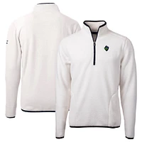 Men's Cutter & Buck  Oatmeal Hillsboro Hops Cascade Eco Sherpa Fleece Quarter-Zip Jacket
