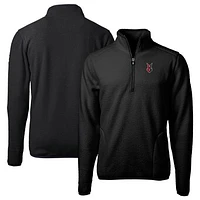 Men's Cutter & Buck  Black Indianapolis Indians Cascade Eco Sherpa Fleece Quarter-Zip Jacket