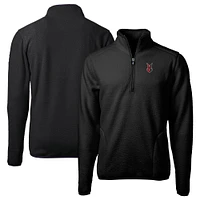 Men's Cutter & Buck  Black Indianapolis Indians Cascade Eco Sherpa Fleece Quarter-Zip Jacket