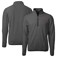 Men's Cutter & Buck  Gray Indianapolis Indians Cascade Eco Sherpa Fleece Quarter-Zip Jacket