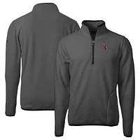 Men's Cutter & Buck  Gray Indianapolis Indians Cascade Eco Sherpa Fleece Quarter-Zip Jacket