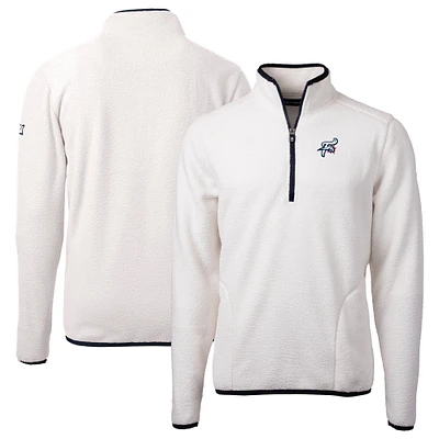 Men's Cutter & Buck  Oatmeal Reading Fightin Phils Cascade Eco Sherpa Fleece Quarter-Zip Jacket