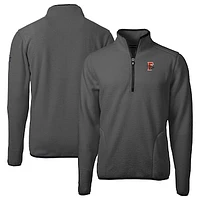 Men's Cutter & Buck  Gray Fresno Grizzlies Cascade Eco Sherpa Fleece Quarter-Zip Jacket