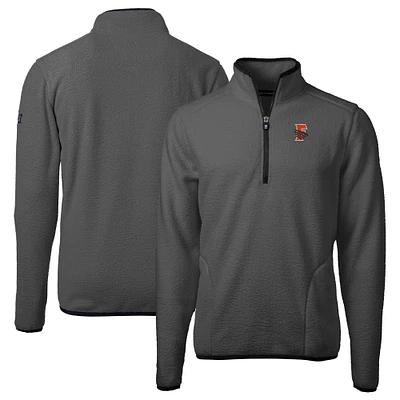 Men's Cutter & Buck  Gray Fresno Grizzlies Cascade Eco Sherpa Fleece Quarter-Zip Jacket