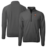 Men's Cutter & Buck  Gray Fresno Grizzlies Cascade Eco Sherpa Fleece Quarter-Zip Jacket