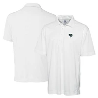 Men's Cutter & Buck White Gwinnett Stripers DryTec Genre Textured Solid Polo