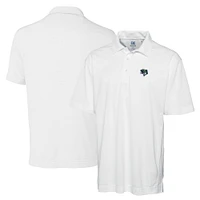 Men's Cutter & Buck White Gwinnett Stripers DryTec Genre Textured Solid Polo