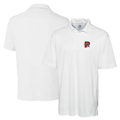 Men's Cutter & Buck White Portland Sea Dogs DryTec Genre Textured Solid Polo