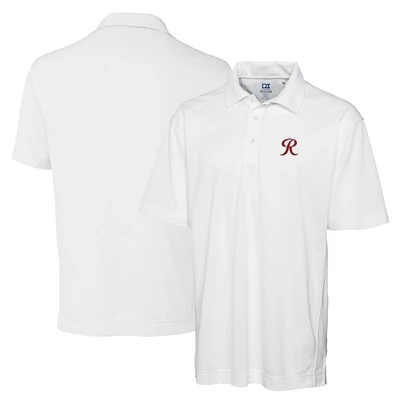 Men's Cutter & Buck White Tacoma Rainiers DryTec Genre Textured Solid Polo