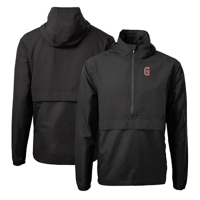 Men's Cutter & Buck Black Greenville Drive Charter Eco Recycled Half-Zip Anorak Jacket