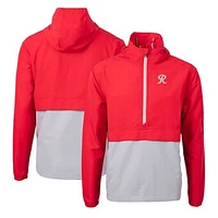 Men's Cutter & Buck  Red Tacoma Rainiers Charter Eco Recycled Half-Zip Anorak Jacket