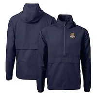 Men's Cutter & Buck  Navy Toledo Mud Hens Charter Eco Recycled Half-Zip Anorak Jacket