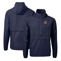 Men's Cutter & Buck  Navy Toledo Mud Hens Charter Eco Recycled Half-Zip Anorak Jacket