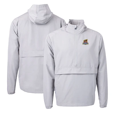 Men's Cutter & Buck  Gray Toledo Mud Hens Charter Eco Recycled Half-Zip Anorak Jacket