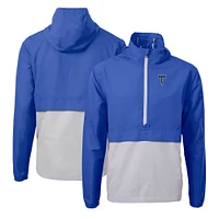 Men's Cutter & Buck  Blue Tulsa Drillers Charter Eco Recycled Half-Zip Anorak Jacket