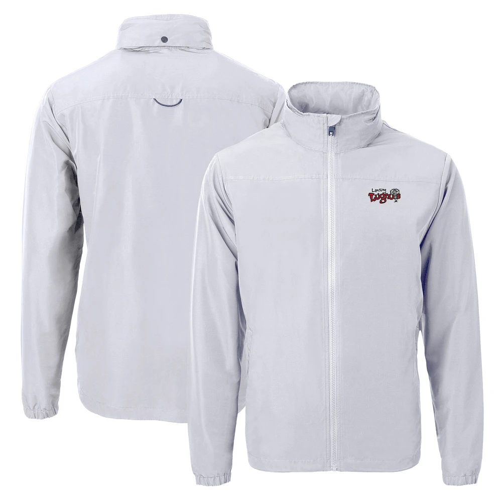 Men's Cutter & Buck Gray Lansing Lugnuts Charter Eco Recycled Full-Zip Jacket