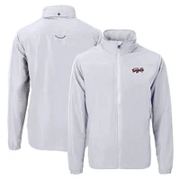 Men's Cutter & Buck Gray Lansing Lugnuts Charter Eco Recycled Full-Zip Jacket