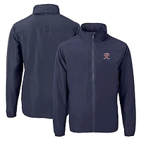 Men's Cutter & Buck Navy Tacoma Rainiers Charter Eco Recycled Full-Zip Jacket