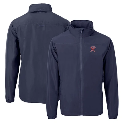 Men's Cutter & Buck Navy Tacoma Rainiers Charter Eco Recycled Full-Zip Jacket