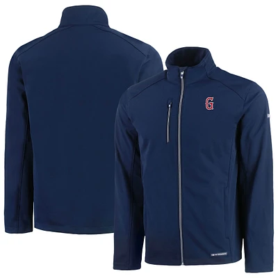 Men's Cutter & Buck  Navy Greenville Drive Evoke Eco Softshell Recycled Full-Zip Jacket