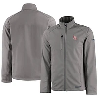 Men's Cutter & Buck  Gray Louisville Bats Evoke Eco Softshell Recycled Full-Zip Jacket
