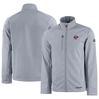 Men's Cutter & Buck  Gray Jacksonville Jumbo Shrimp Evoke Eco Softshell Recycled Full-Zip Jacket