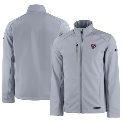 Men's Cutter & Buck  Gray Jacksonville Jumbo Shrimp Evoke Eco Softshell Recycled Full-Zip Jacket