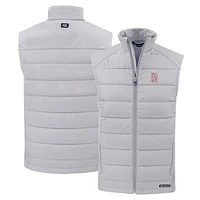 Men's Cutter & Buck Gray Birmingham Barons Evoke Hybrid Eco Softshell Recycled Full-Zip Vest