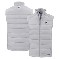 Men's Cutter & Buck Gray Iowa Cubs Evoke Hybrid Eco Softshell Recycled Full-Zip Vest