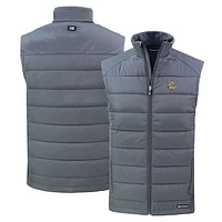 Men's Cutter & Buck Steel Lehigh Valley IronPigs Evoke Hybrid Eco Softshell Recycled Full-Zip Vest