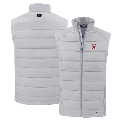 Men's Cutter & Buck Gray Tacoma Rainiers Evoke Hybrid Eco Softshell Recycled Full-Zip Vest