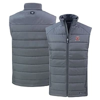 Men's Cutter & Buck Steel Tacoma Rainiers Evoke Hybrid Eco Softshell Recycled Full-Zip Vest